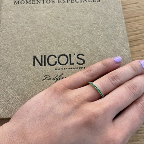 Stackable Emerald Ring DAFNE BAND - Emerald rings