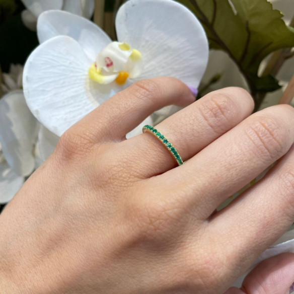 Stackable Emerald Ring DAFNE BAND - Emerald rings