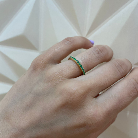 Stackable Emerald Ring DAFNE BAND - Emerald rings