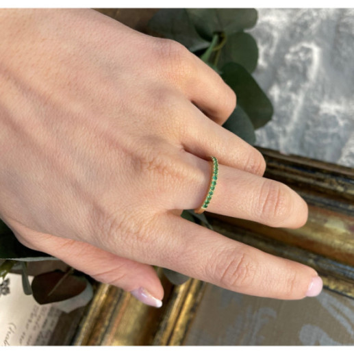 Anillo Granate Verde Dafne Band - Bagues Autres pierres précieuses 2