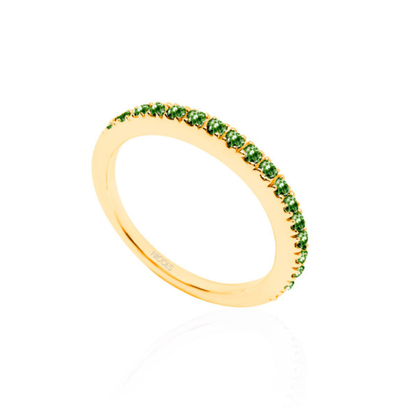 Green Garnet Stackable Ring DAFNE BAND - Rings other precious stones