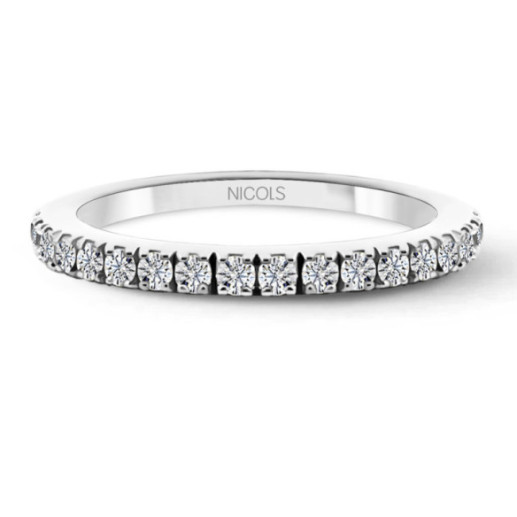 Anillo Diamantes Dafne Band Oro Blanco - Brilhante