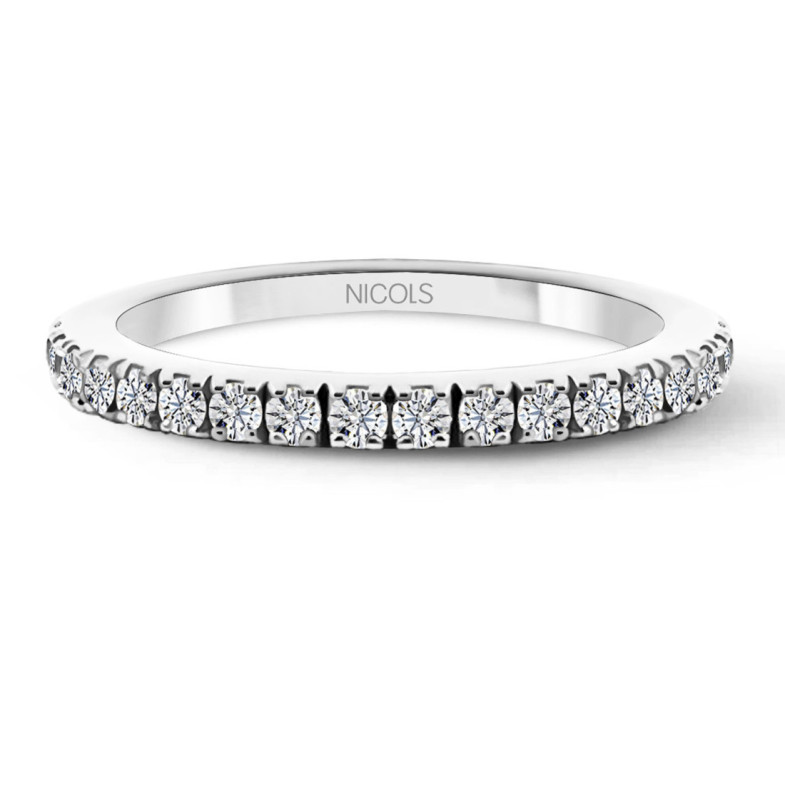 Anillo Diamantes Dafne Band Oro Blanco - Brillante