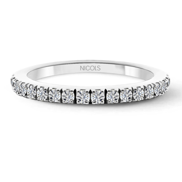 Anillo Diamantes Dafne Band Oro Blanco - Brillante