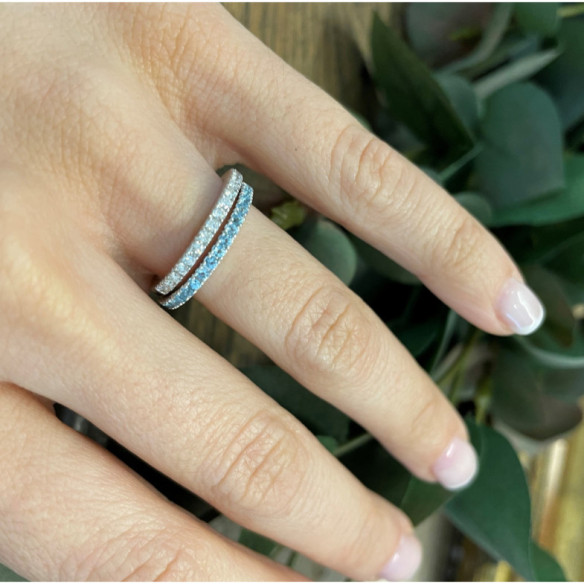 Anillo Diamantes Dafne Band Oro Blanco - Brillante