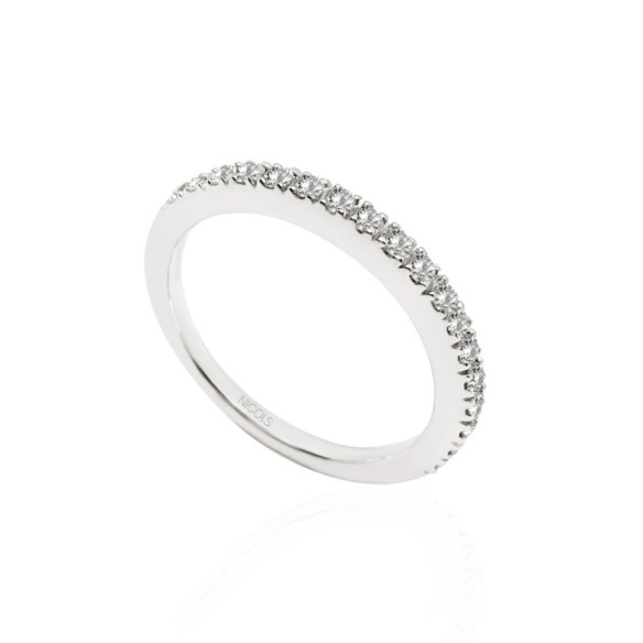 Anillo Diamantes Dafne Band Oro Blanco - Brillante