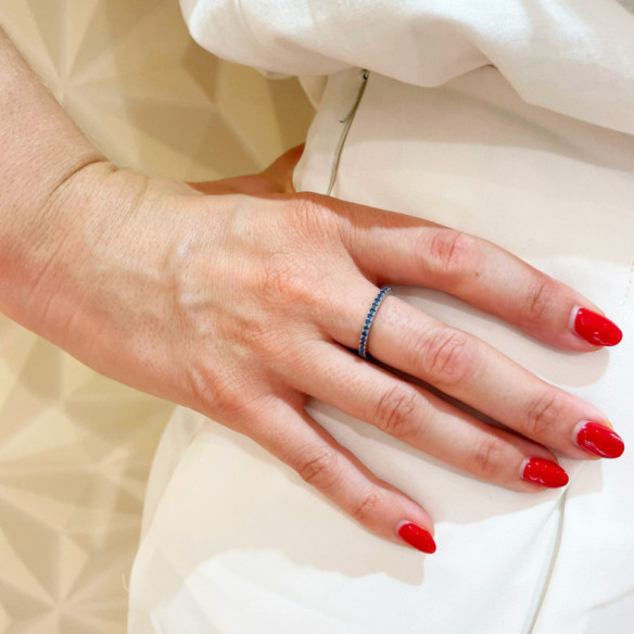 Anillo Zafiro Dafne Band - Saphiringe