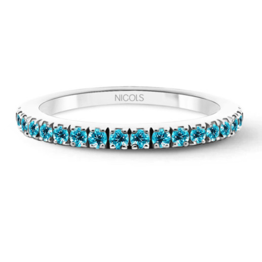 Anillo Topacio Azul Dafne Band - Bagues Autres pierres précieuses