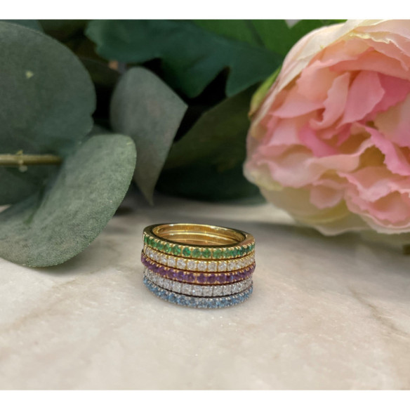 Anillo Topacio Azul Dafne Band - Anillos Otras Piedras Preciosas