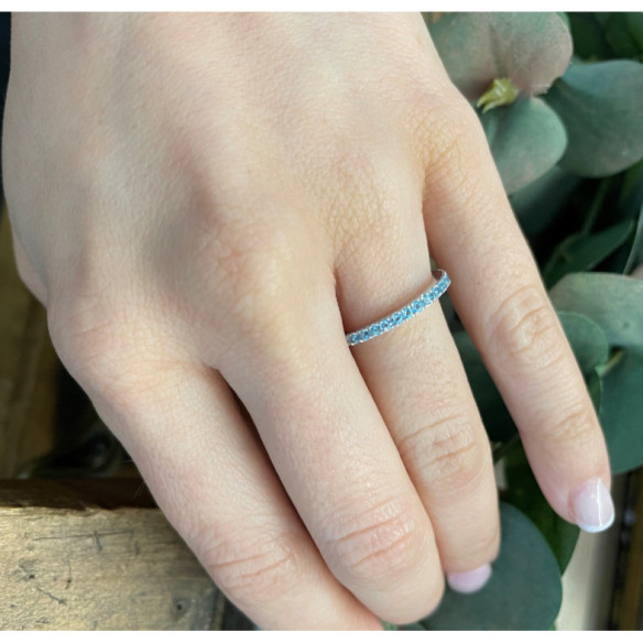 Anillo Topacio Azul Dafne Band - Anillos Otras Piedras Preciosas