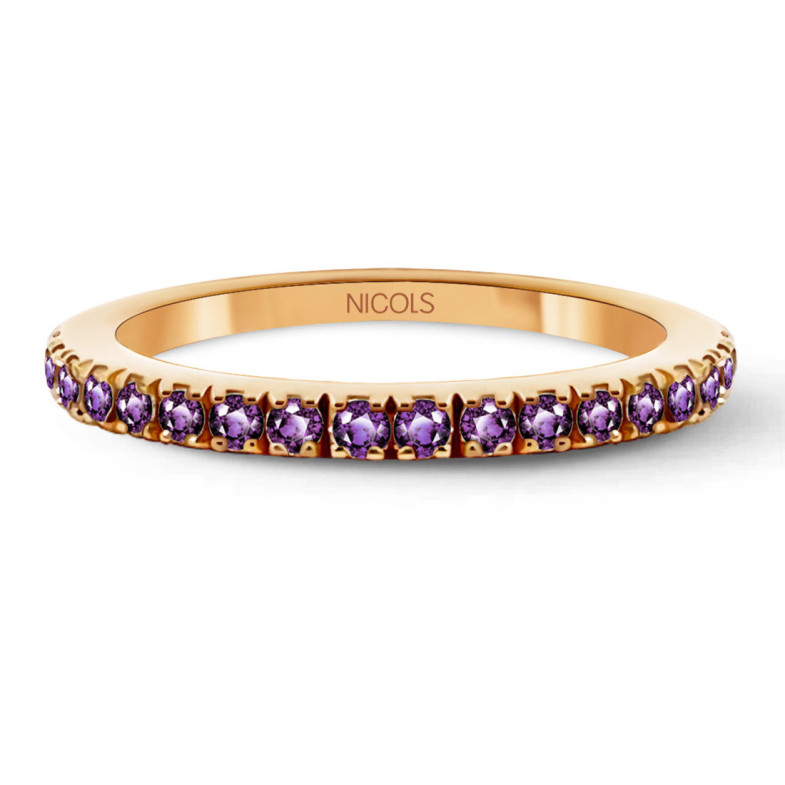 Anillo Amatista Dafne Band - Anillos de Promesa Diamantes