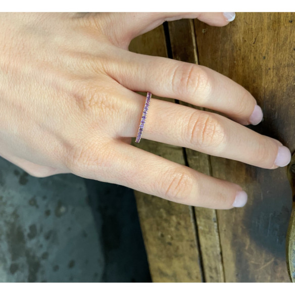 Anillo Amatista Dafne Band - Anillos de Promesa Diamantes