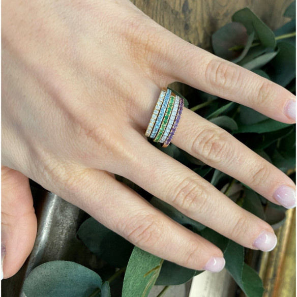 Amethyst Stackable Ring DAFNE BAND - Promise Rings