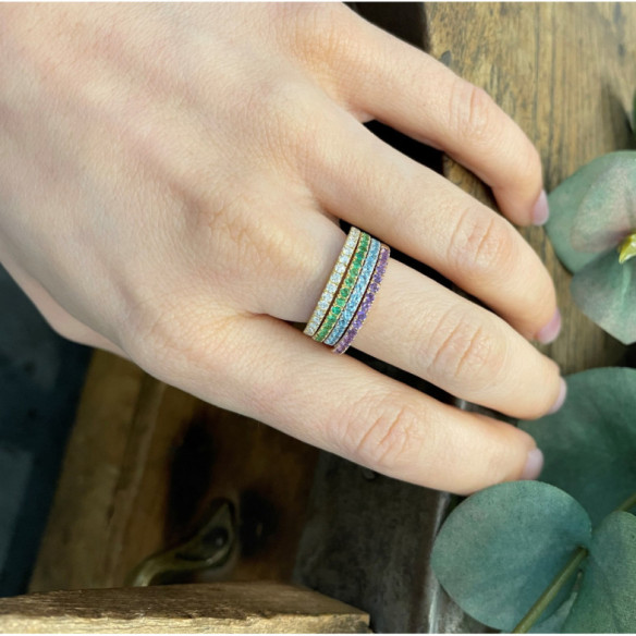 Anillo Amatista Dafne Band - Anillos de Promesa Diamantes