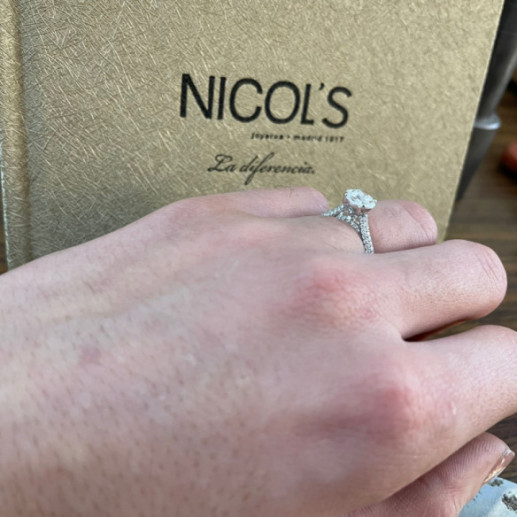 Anillo Solitario Gardenia 1.10 Oro Blanco - Rosette de bagues de fiançailles 2