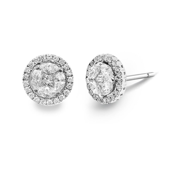 Diamant Ohrringe Gardenia 0.95 Dormilona - Brautohrringe