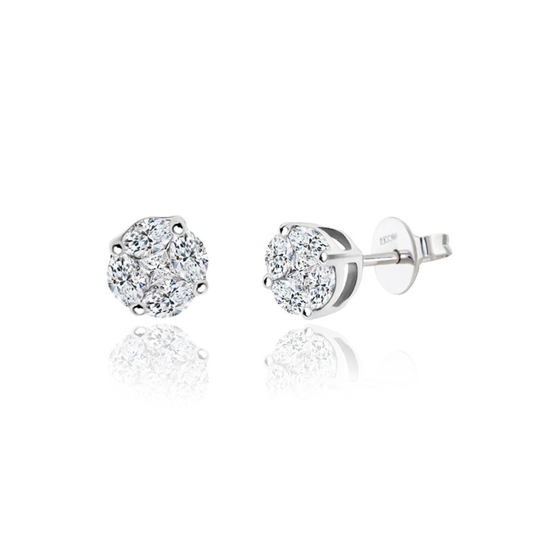 Diamond earrings dormilonas - Bride earrings