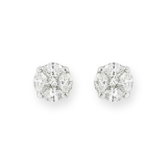 Diamond earrings dormilonas - Bride earrings