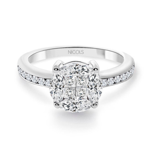 Anillo Spring Love Oro Blanco 32810010015 - Anillos de Compromiso Rosetón