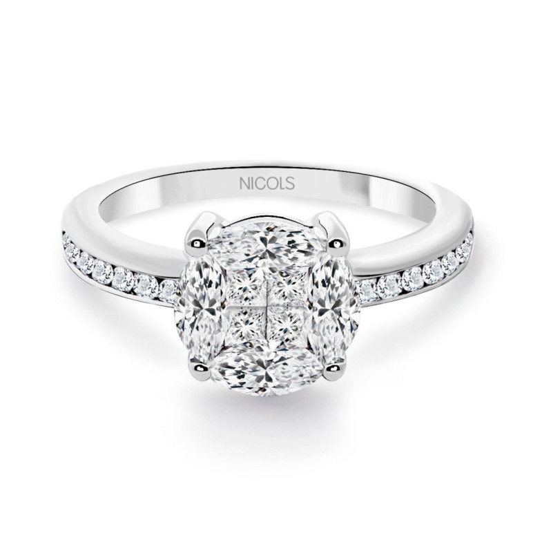 Anillo Spring Love Oro Blanco 32810010015 - Anillos de Compromiso Rosetón