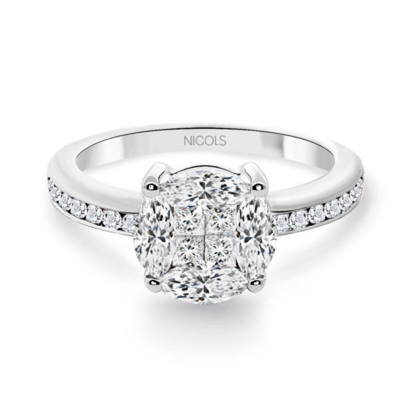 Spring Love Ring White Gold 32810010015 - Engagement rings Rosette