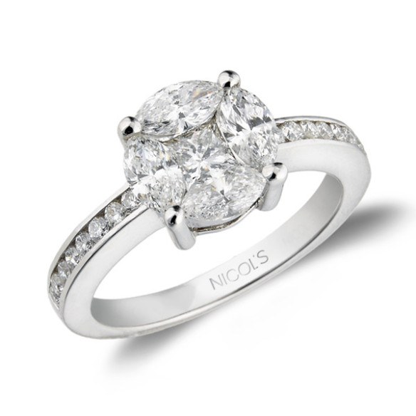 Spring Love Ring White Gold 32810010015 - Engagement rings Rosette
