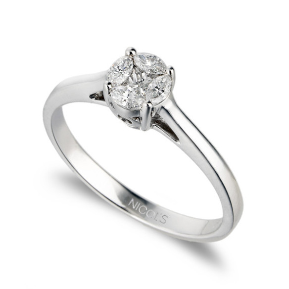 Anillo Diamantes Olivia 0.35 - ANILLOS