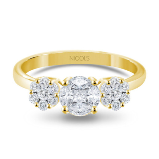 Anillo Diamantes Rosetón Diamond Classic - LES ANNEAUX