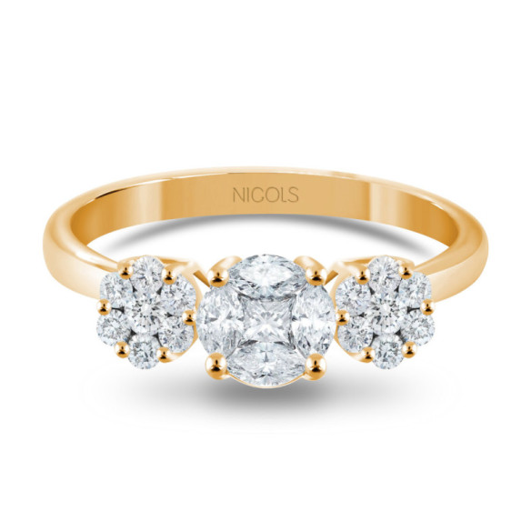 Anillo Diamantes Rosetón Diamond Classic - Génial