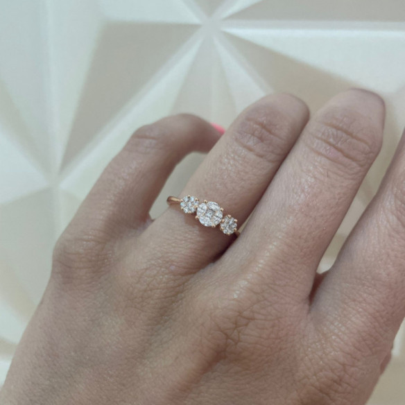 Anillo Diamantes Rosetón Diamond Classic - Génial