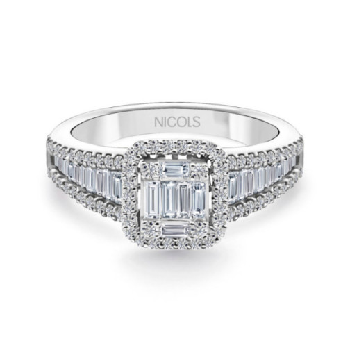 Anillo Compromiso Aniversario Wedding Band - Talla Baguette