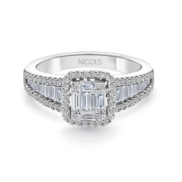 Fede nuziale anniversario anello di fidanzamento - Intaglio baguette