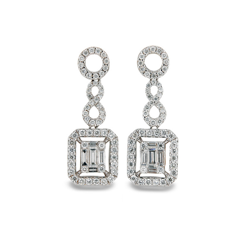 Orecchini di diamante anniversario - Orecchini della sposa