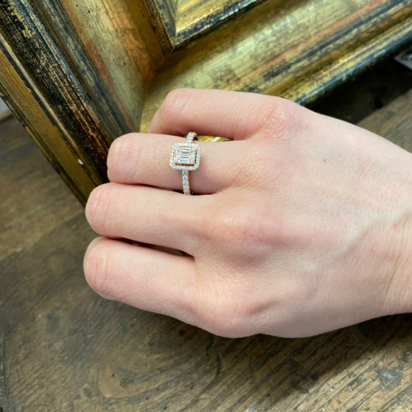 Anillo Diamantes Aniversario Wedding Band - Talla Brillante