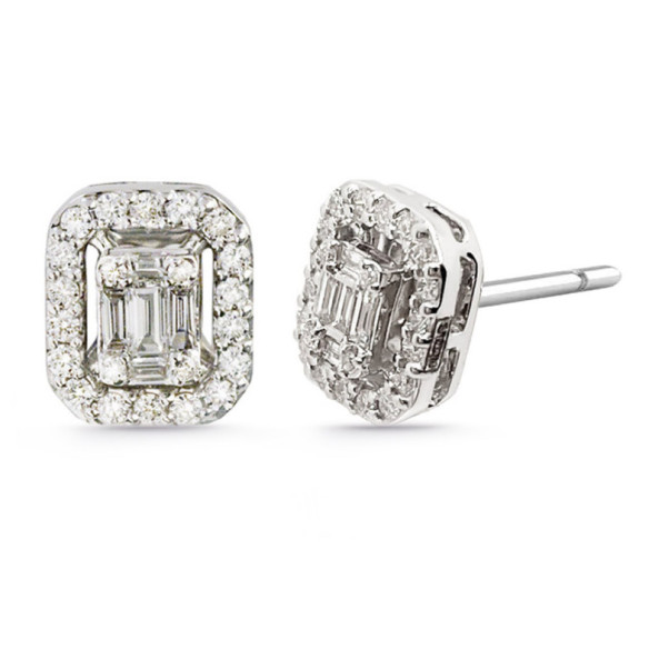 Pendientes Diamantes Dormilonas Square - Pendientes de Novia