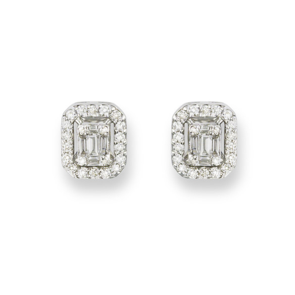 Pendientes Diamantes Dormilonas Square - Pendientes de Novia
