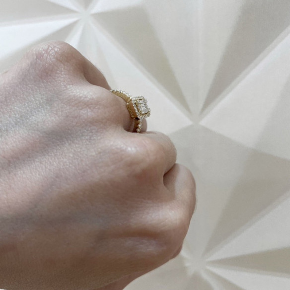 Anillo Diamantes Aniversario Wedding Band - Schnitzen von Baguette
