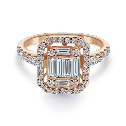 Anillo Diamantes Aniversario Wedding Band - Talla Esmeralda