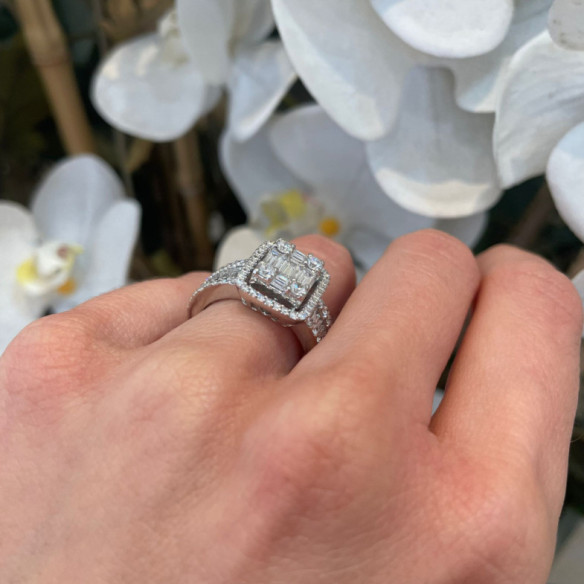 Anillo Diamantes Aniversario Wedding Band - ANILLOS