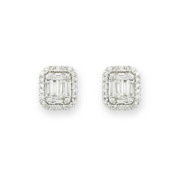 Orecchini quadrati di diamanti Dormilonas - Orecchini della sposa