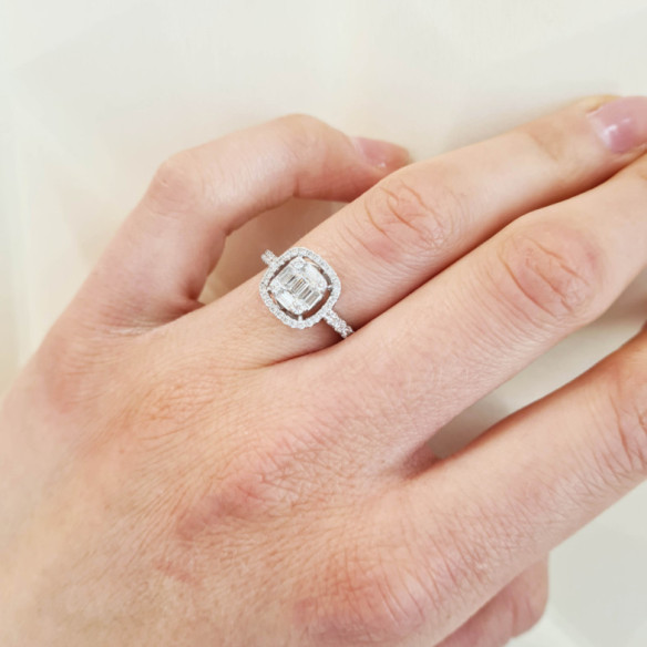 Impegno quadrato Anello - anniversario