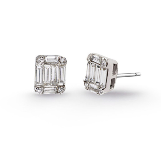 Diamond Earrings MINERVA 0.70 Square Studs - Bride earrings