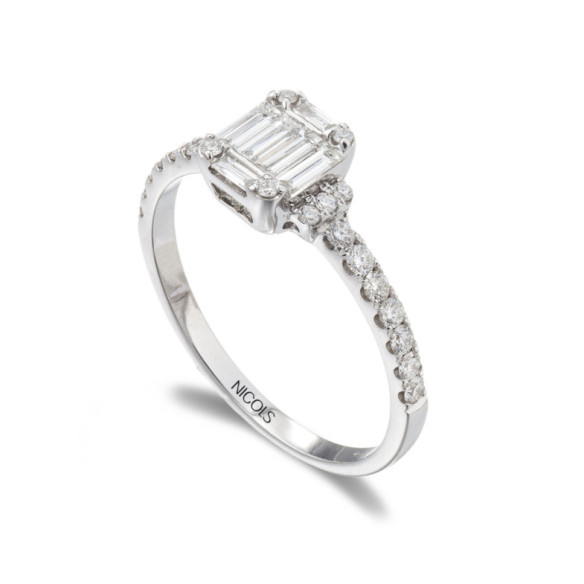 Anillo Diamantes Electra 0.58 Oro Blanco - Bagues de fiançailles d'anniversaire