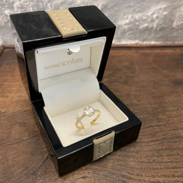 Electra Diamantring 0,58 Gelbgold - Schnitzen von Baguette