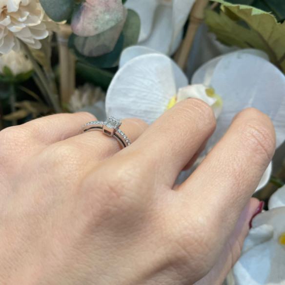 Anillo Diamantes Minerva 0.45 Oro Blanco - Talla Baguette
