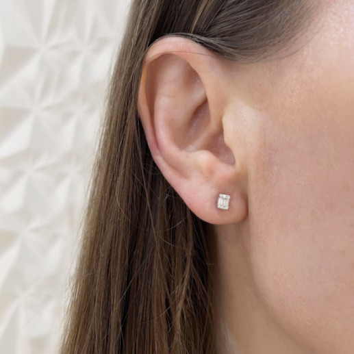 Pendientes Diamantes Dormilonas Square - Pendientes de Diamantes 2
