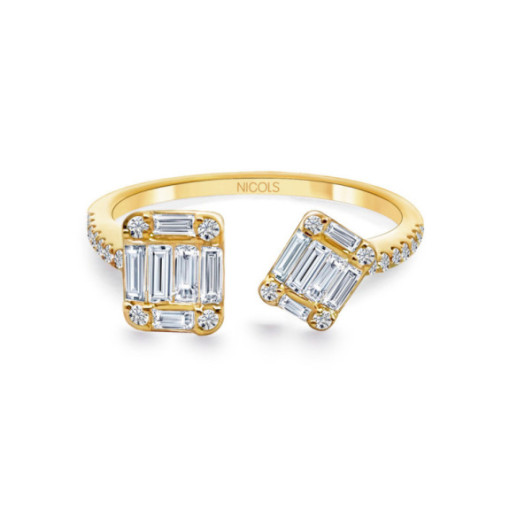 Anillo Diamantes Electra 0.65 Tu Y Yo Oro Amarillo - Anillos Compromiso Aniversario