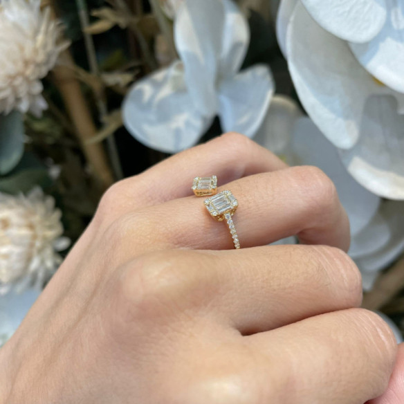 Anello Diamanti Electra 0.65 Il Tuo E Me Oro Giallo - Impegno di anniversario degli anelli