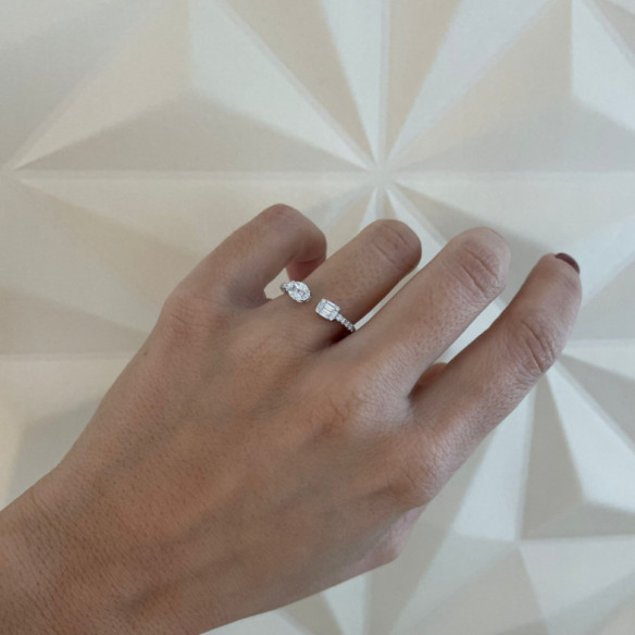 Anillo Pasión de Diamantes 0.50 - Talla Baguette