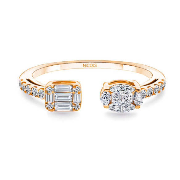 Il tuo anello con diamante - Anelli d'oro rose